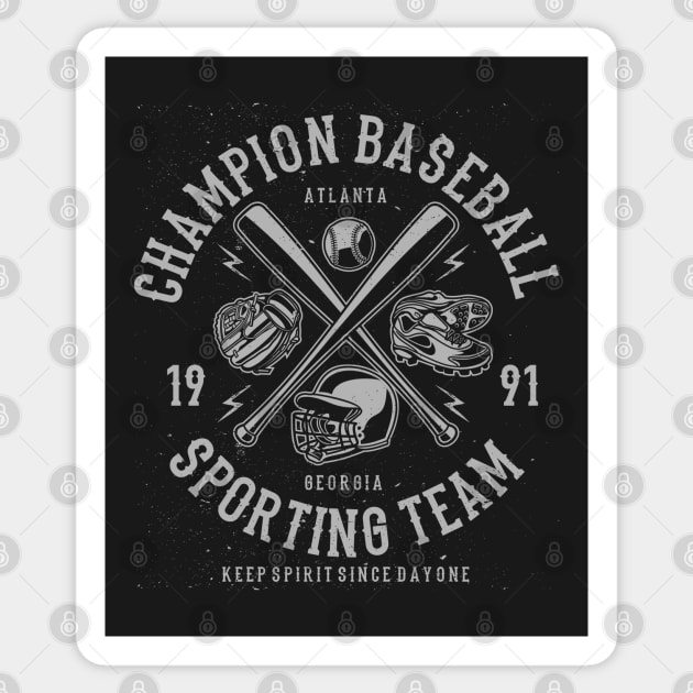 Champion Baseball Sporting Team Atlanta Georgia Sticker by JakeRhodes